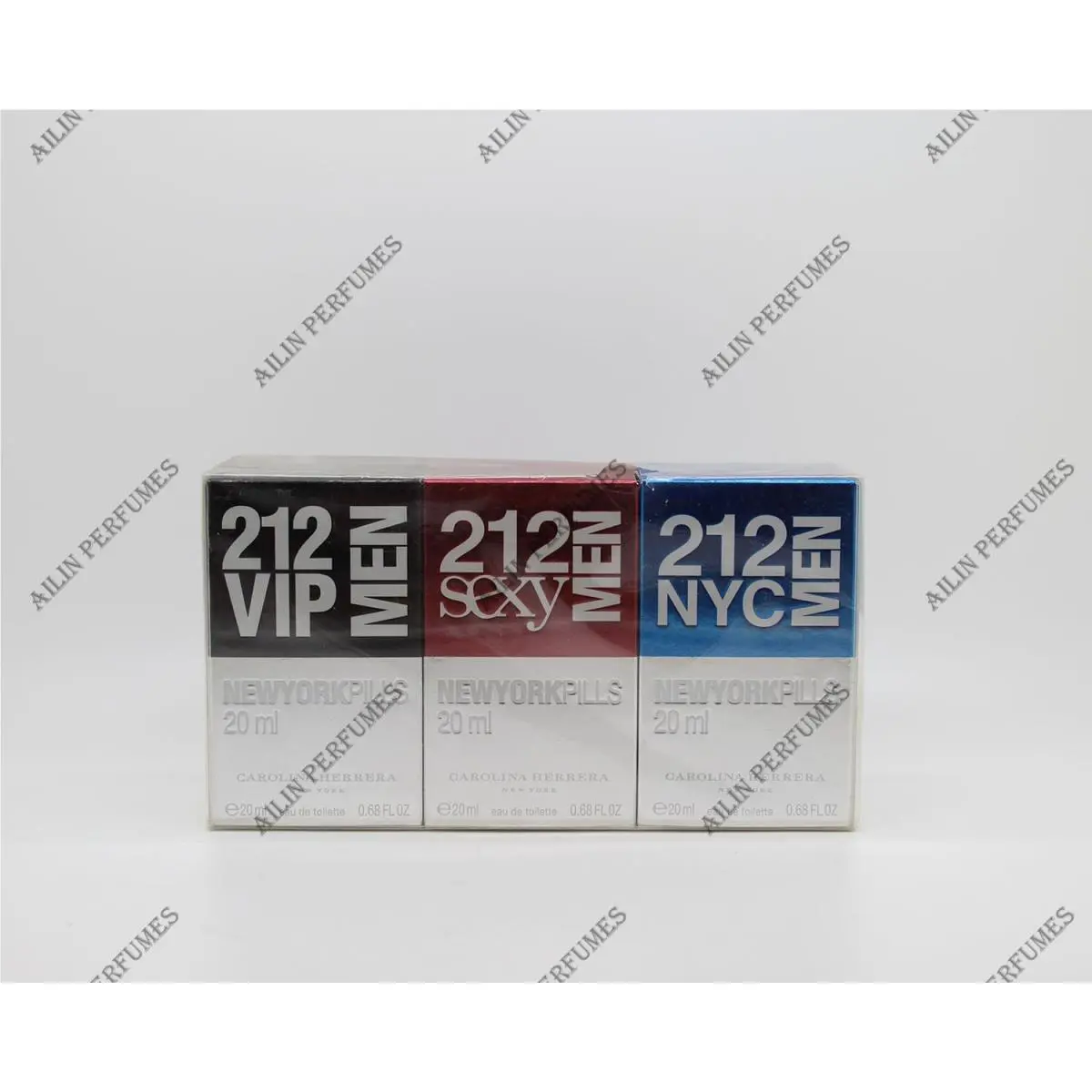 212 Newyorkpills by Carolina Herrera 3pcs Set Edt 0.68oz 20ml Spray For Men