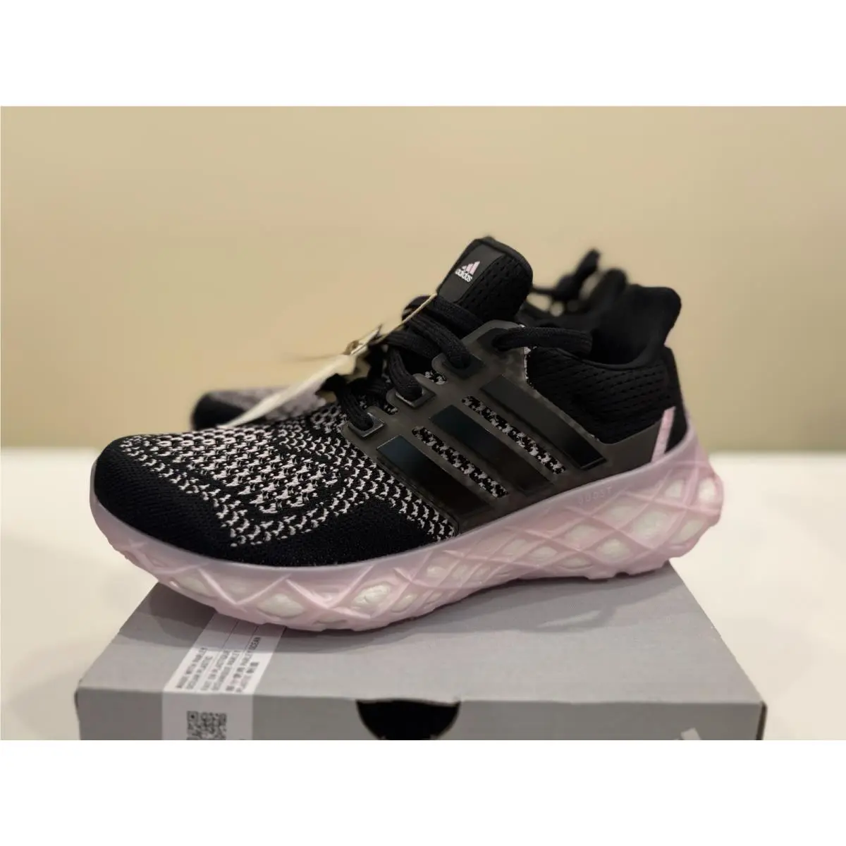 Adidas Ultraboost Web Dna Black Clear Pink White Running Shoe GY9093 Women Sz 6