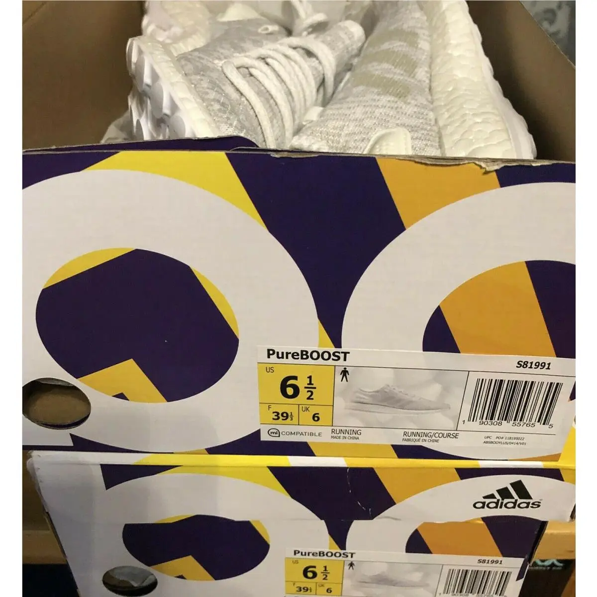 Adidas shoes - PureBoost - PureBoost - M95-190308557662-22 - White/Grey One/White 8