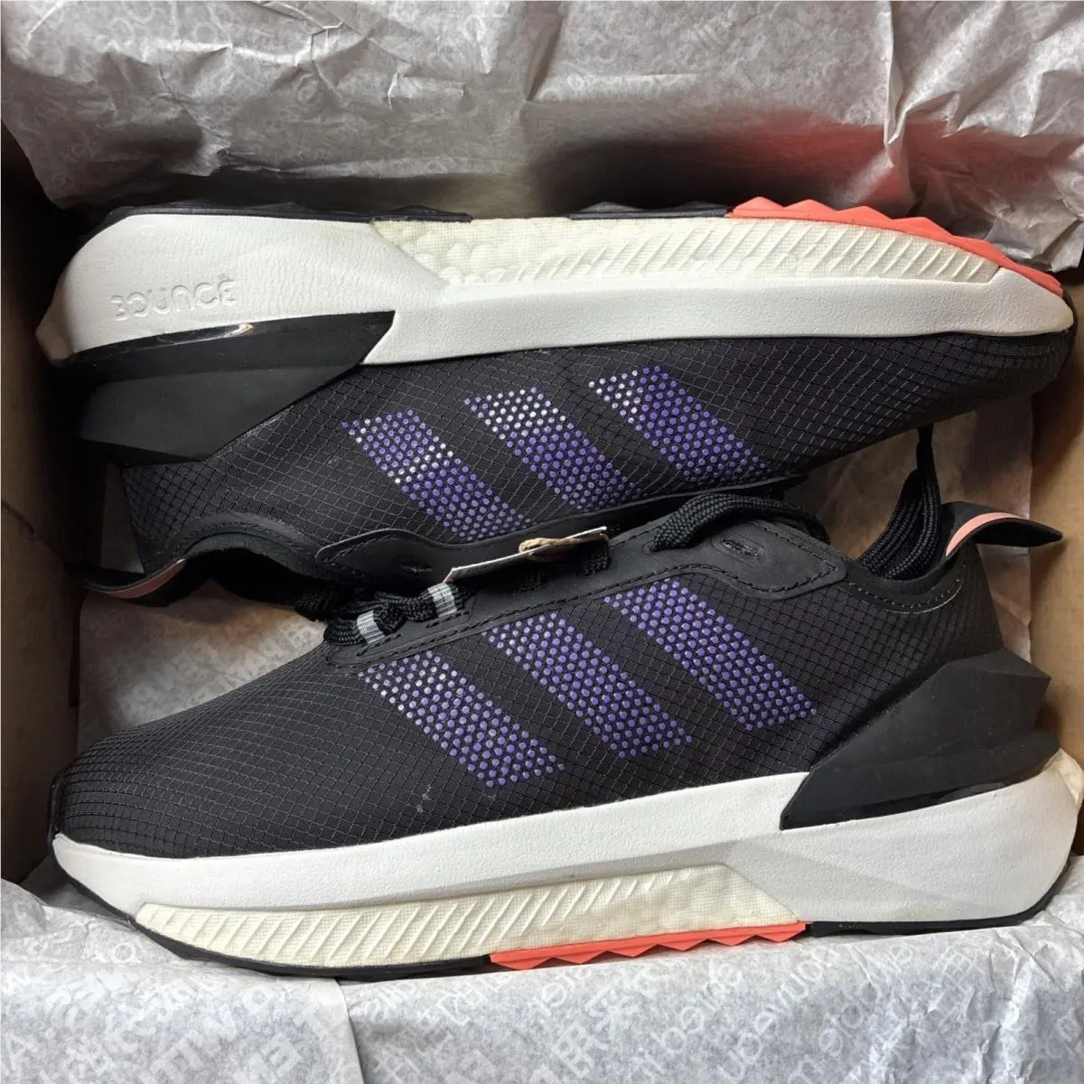 Adidas Avryn Running Shoe Black/coral Fusion ID9423 Men`s Size 4.5 Women’s 5.5