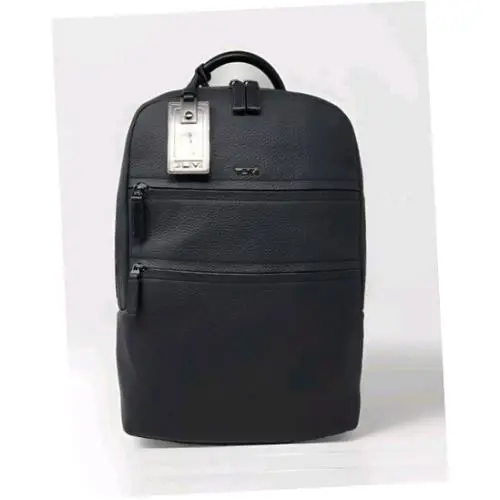 Landon Alcott Backpack W/laptop Compartment Black Pebble Leather 93801D by Tumi