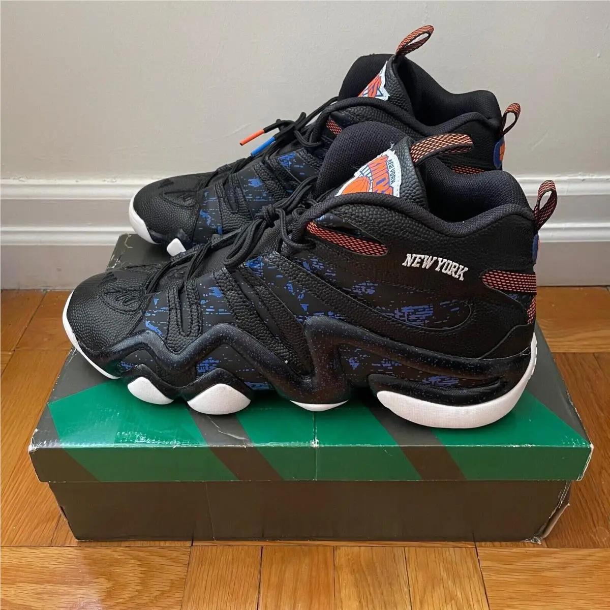 Adidas Crazy 8 Nba Knicks S83937 Black Royal Orange Basketball Shoes US Size 9