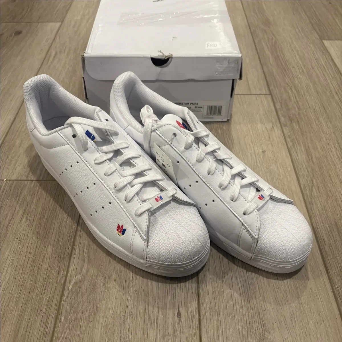 Adidas Superstar Pure Men Sz 13 Athletic Sneaker Casual Shoes White FZ2153