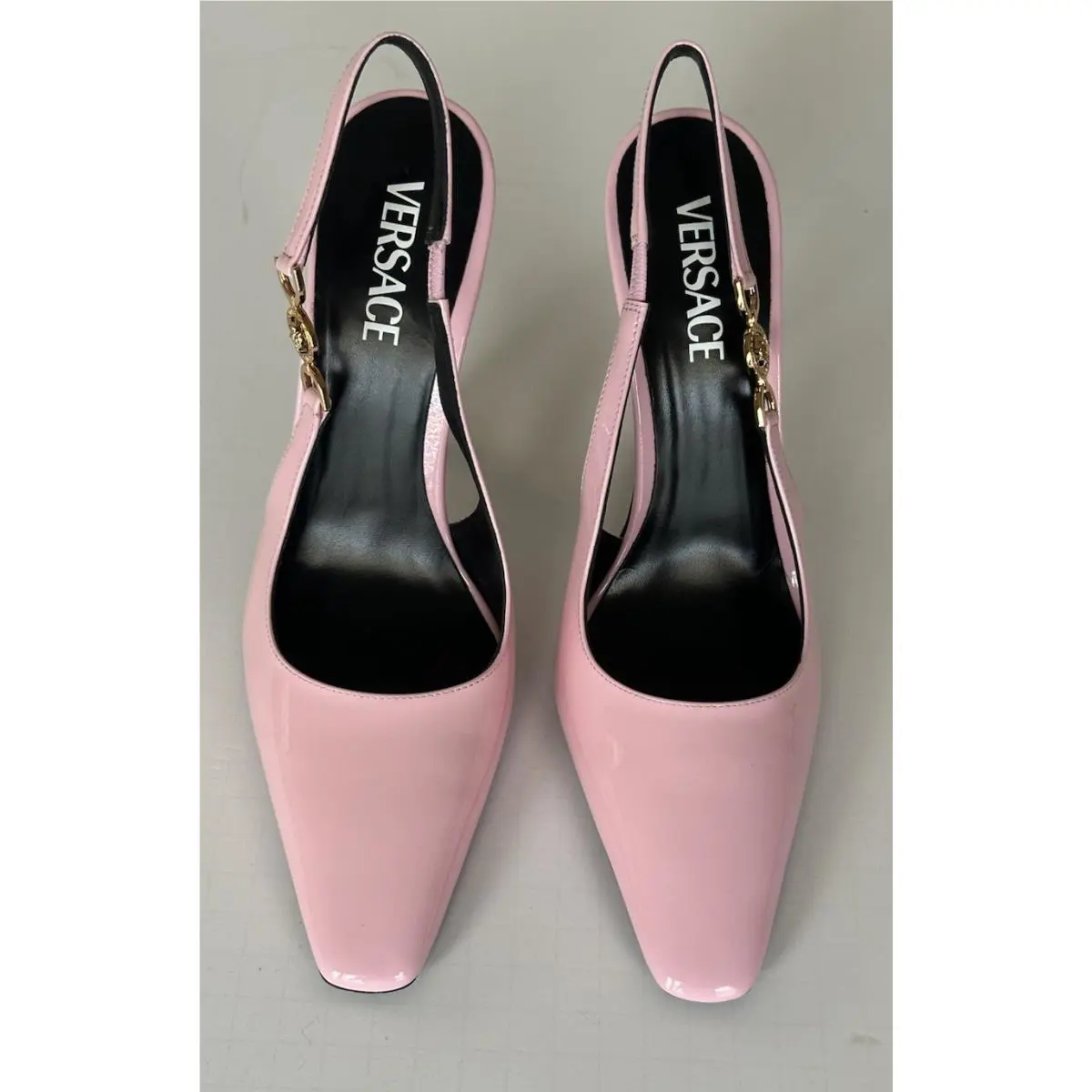 Versace Sling Back Leather Pump Shoes Pale Pink 11 US 41 1012127 IT