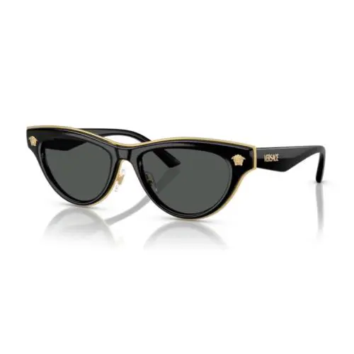 Versace 0VE2273 GB1/87 Black/dark Grey Cat Eye Women`s Sunglasses