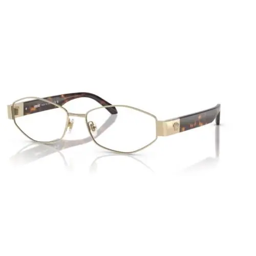 Versace 0VE1298 1252 Pale Gold 55mm Rectangular Women`s Eyeglasses - Frame: Gold/Havana, Lens: Clear