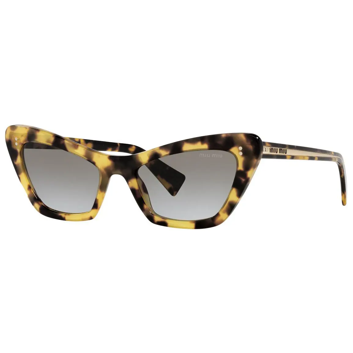 Miu Miu MU03XSA 7S00A7 Light Havana Acetate Sunglasses Grey Shaded Gradient Lens