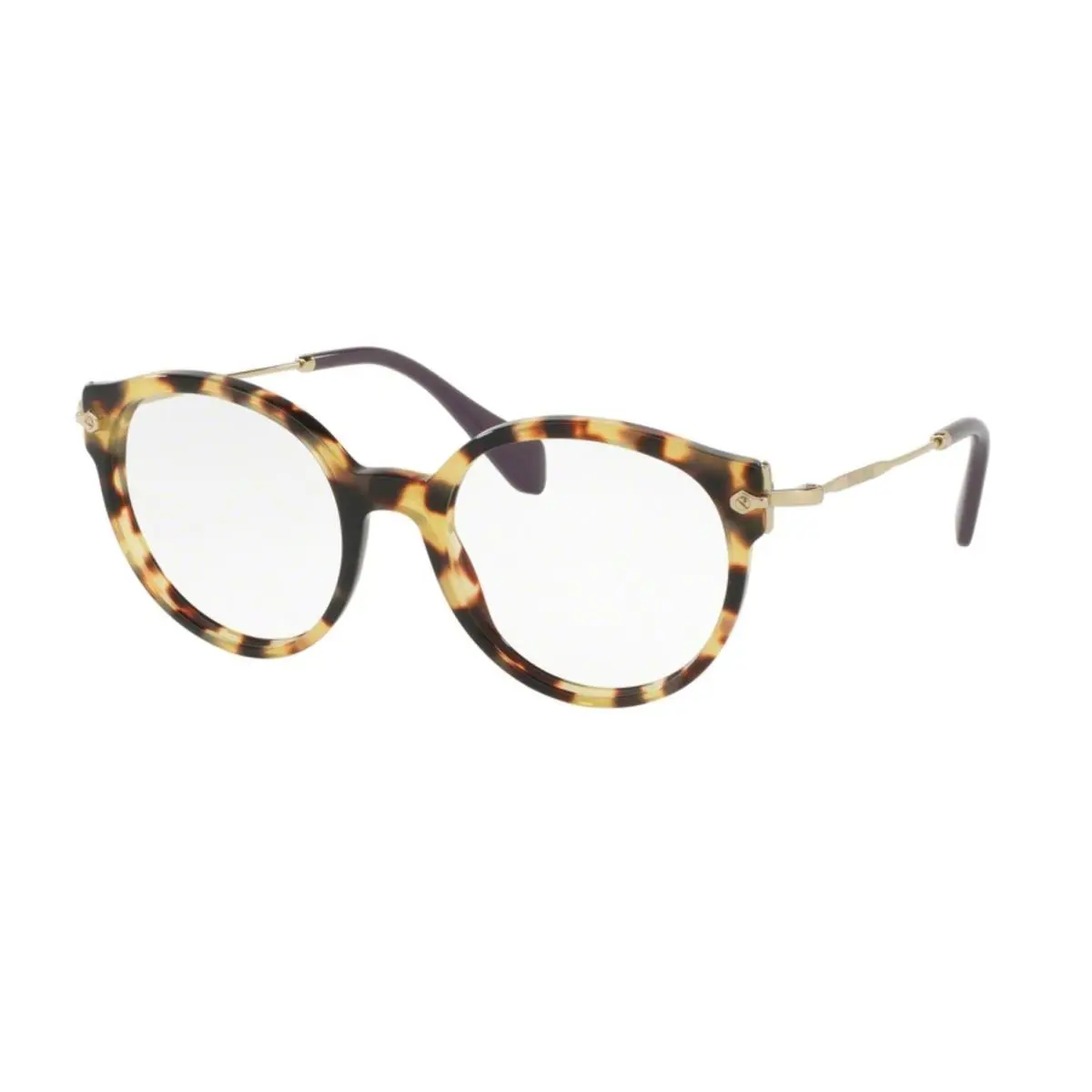 Miu Miu Women Eyeglasses MU04PVA 7S01O1 Havana/gold Frame Demo Customisable Lens