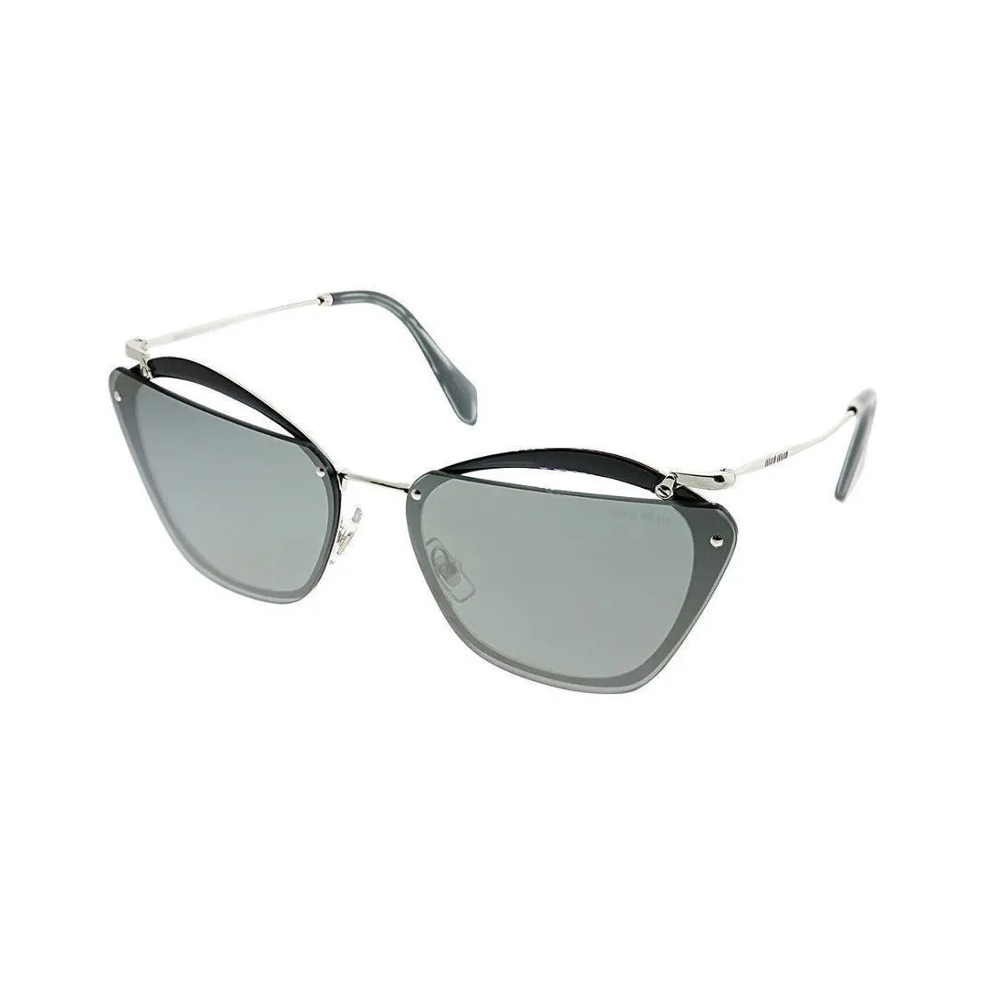 Miu Miu SMU54T KJW-7W1 Sunglasses Grey Silver Frame Grey Silver Mirror 64mm