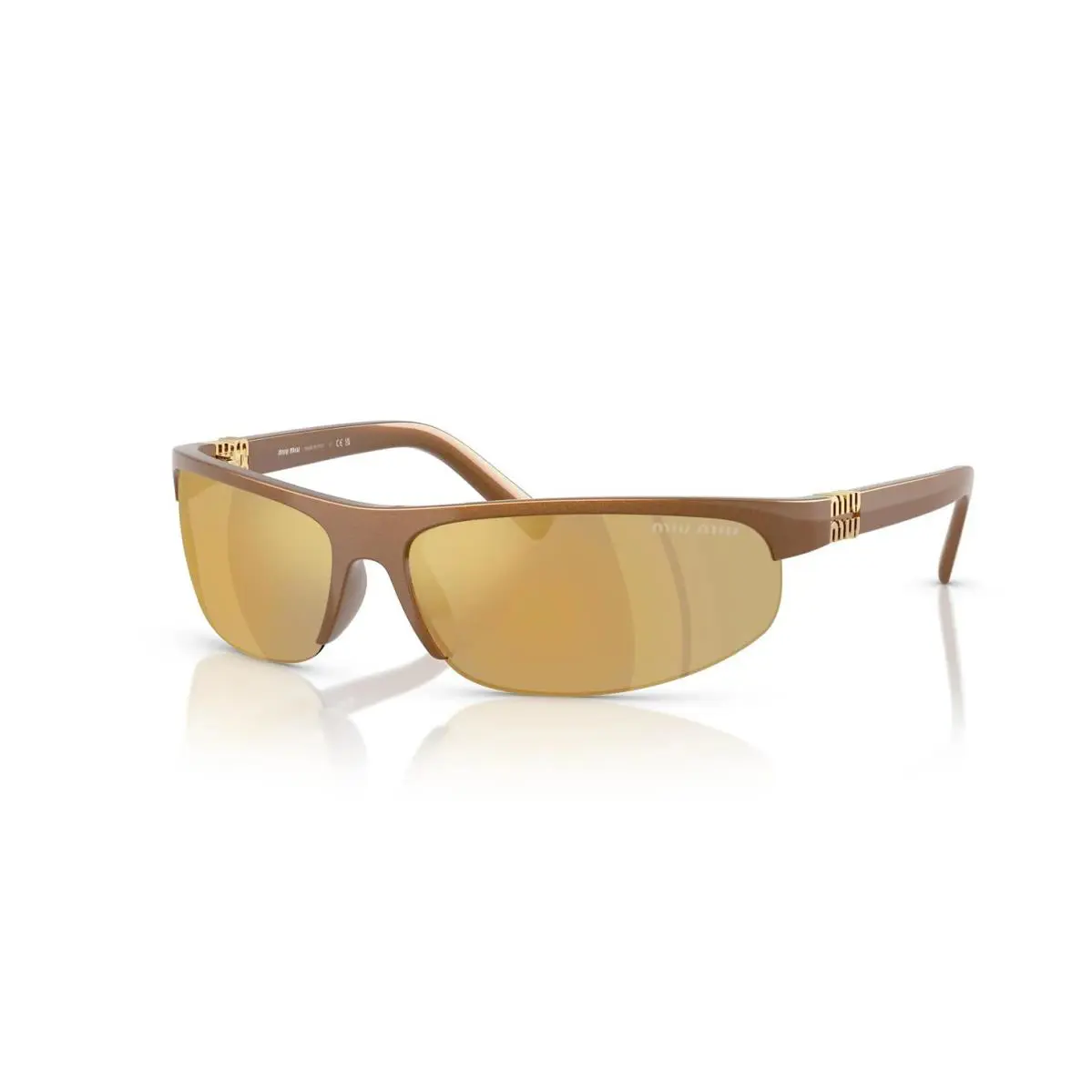 Miu Miu MU A02S Rust Metal/brown with Gold Mirror 16Y8G1 Sunglasses