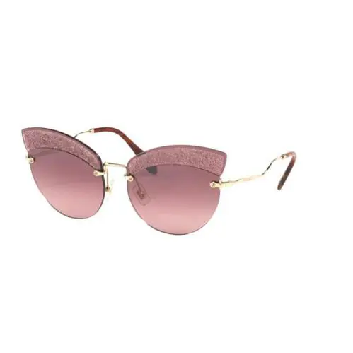 Women`s MU58TS MU/58/TS W3Q149 Pale Gold Fashion Cateye Sunglasses 65mm by Miu Miu