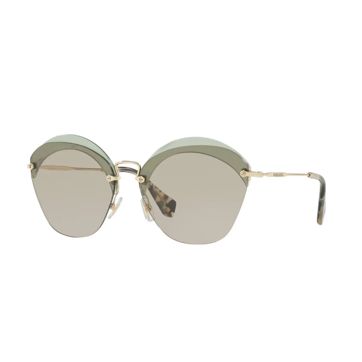 Miu Miu Women Sunglasses MU53SS VX15J2 63MM Transparent Green Sunglasses