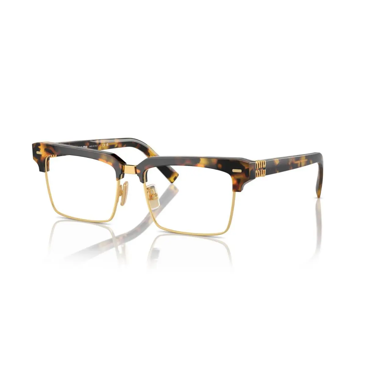Vmu 11XV Honey Havana and Gold VAU-1O1 Eyeglasses by Miu Miu