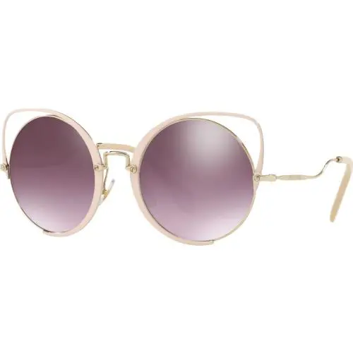 Miu Miu Irregular MU51TS 4UD085 Pale Gold Peach/violet Mirror Silver Lens 54mm