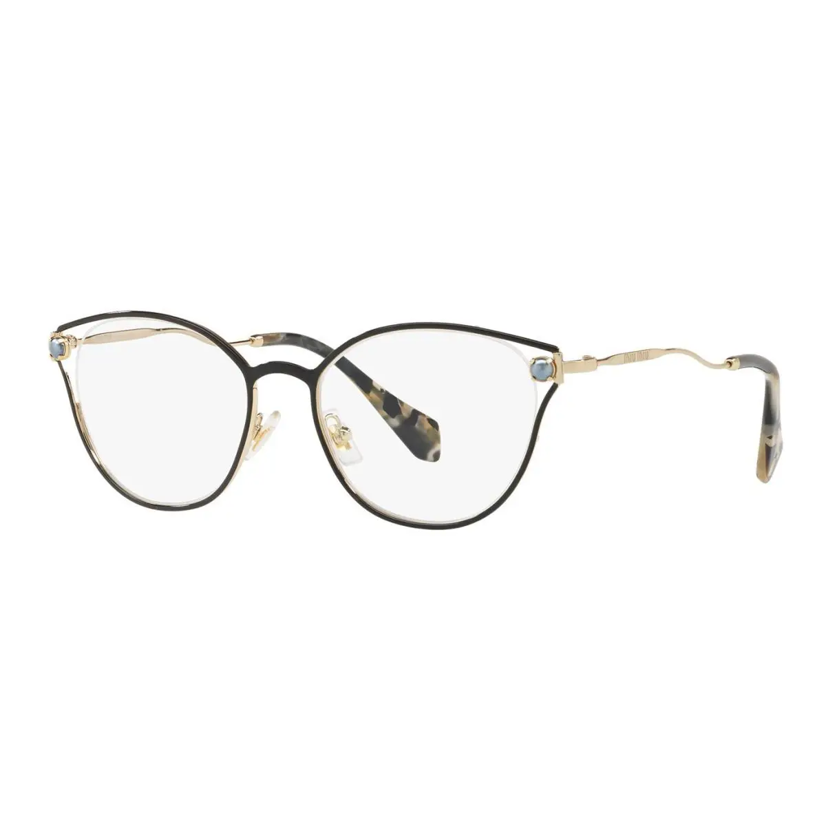 Miu Miu Pearl VMU53Q Black and Gold 1AB-1O1 Eyeglasses