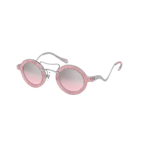 Miu Miu Women`s Sunglasses MU02VS 1467L1 39 Glitter Pink Frame