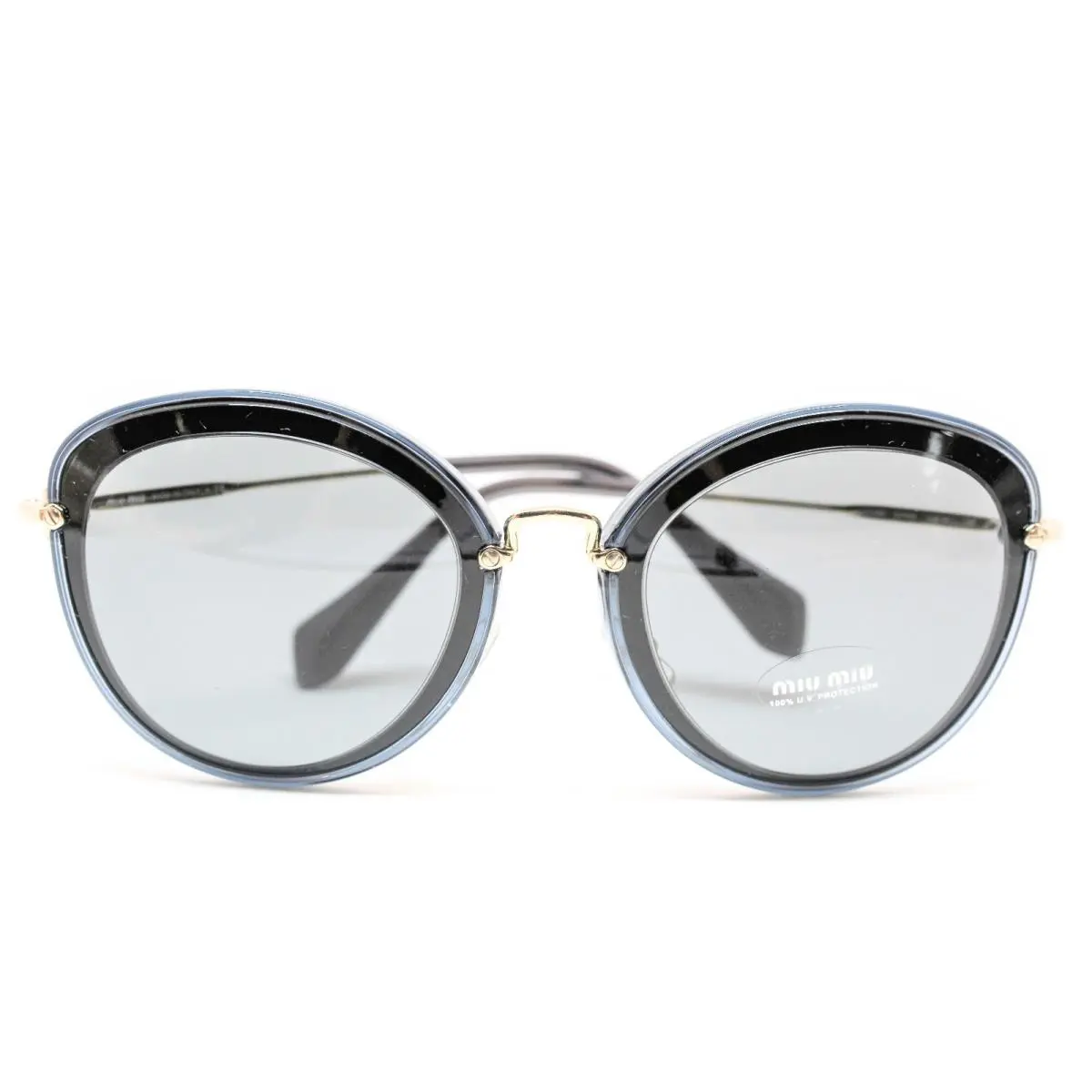 Miu Miu MU50R 1AB-9K1 Black Transparent Teal Sunglasses 54