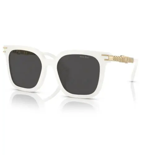 Miu Miu MU13WS 1425S0 55 Sunglasses White Frame Gray Lens