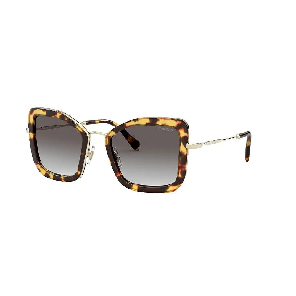 Miu Miu MU55VS 7S00A7 51 Havana Metal Butterfly Sunglasses Grey Gradient Lens