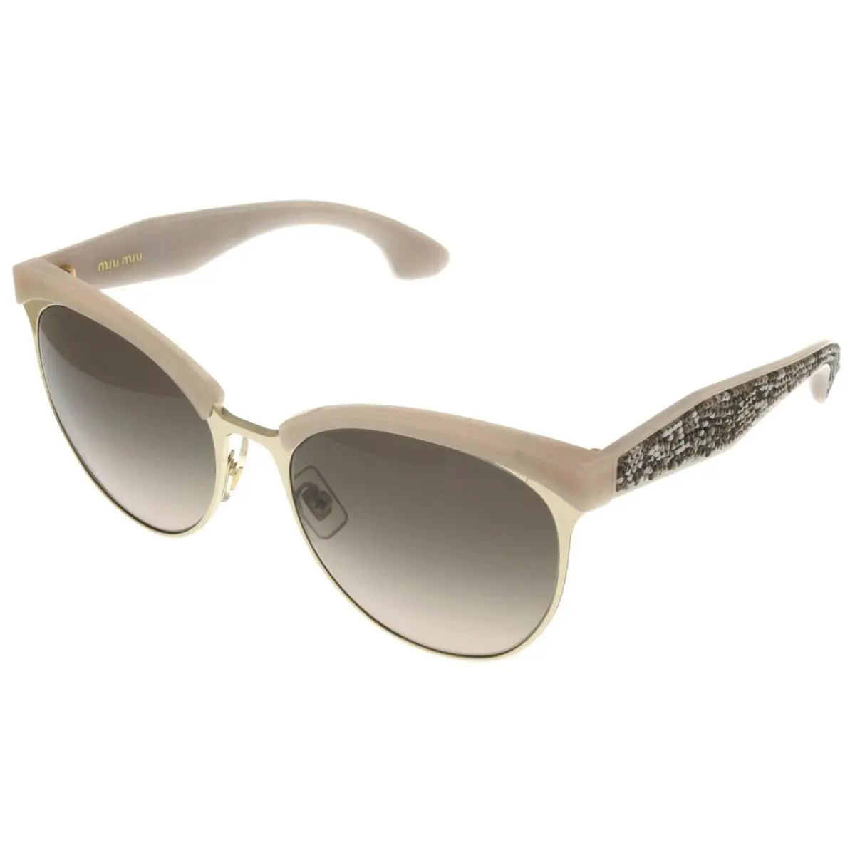 Miu Miu Sunglasses Women Pale Gold Bone Round MU54QS UBC-3D0