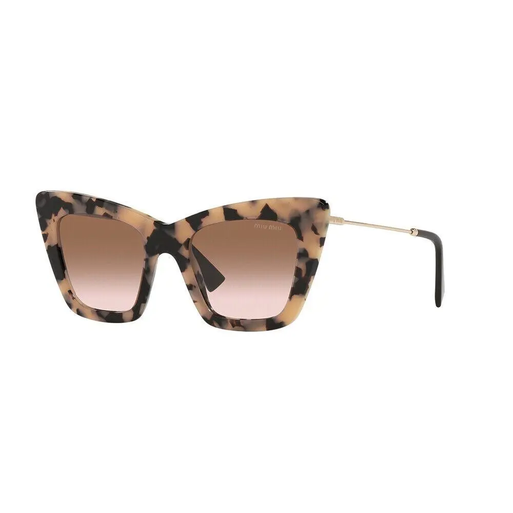 MU 01WS 07D0A6 Brown Havana Acetate Sunglasses Brown Gradient Lens by Miu Miu