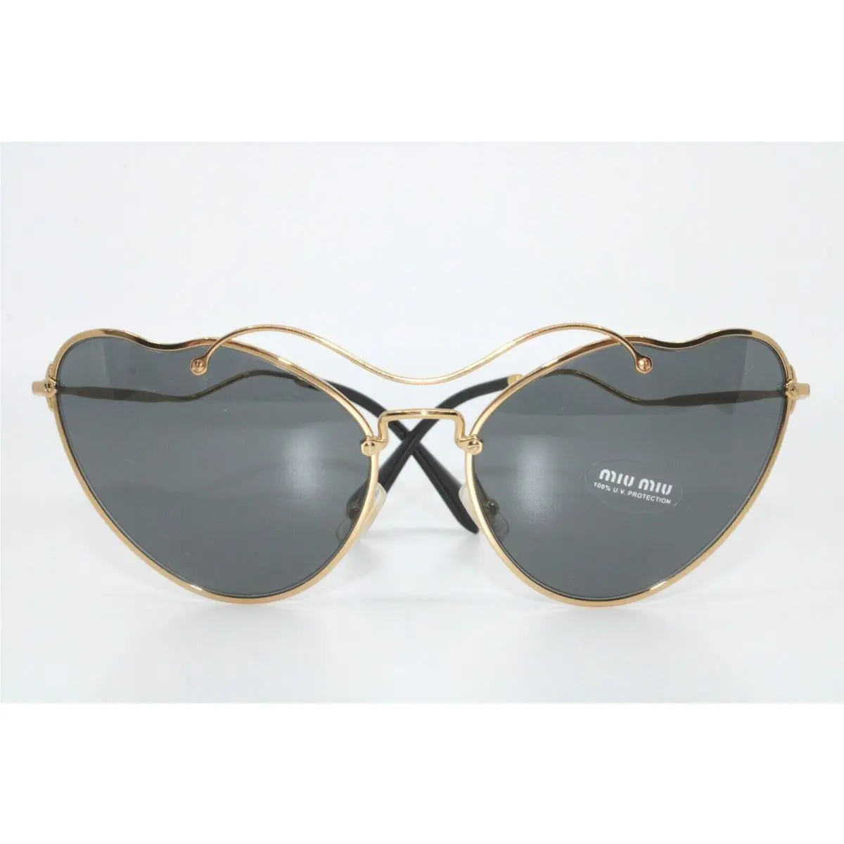 Miu Miu MU55R 7OE Gold Heart Sunglasses 65