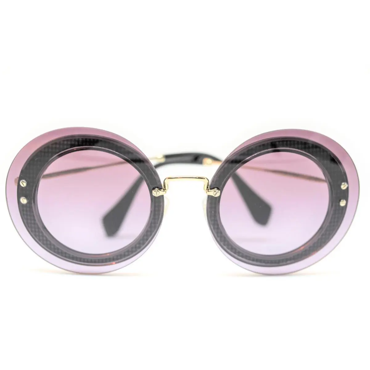 Miu Miu MU10R U6B 5F1 Black Grey Violet Sunglasses 64