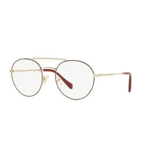Eyeglass Frames MU51RV R1J1O1 52 Red/gold For Women Optical Frame by Miu Miu