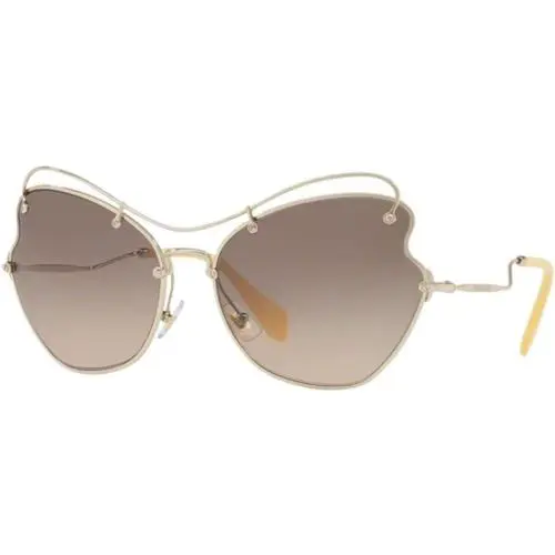 Miu Miu Sunglasses MU56RS ZVN3D0 61mm Pale Gold / Brown Gradient Lens
