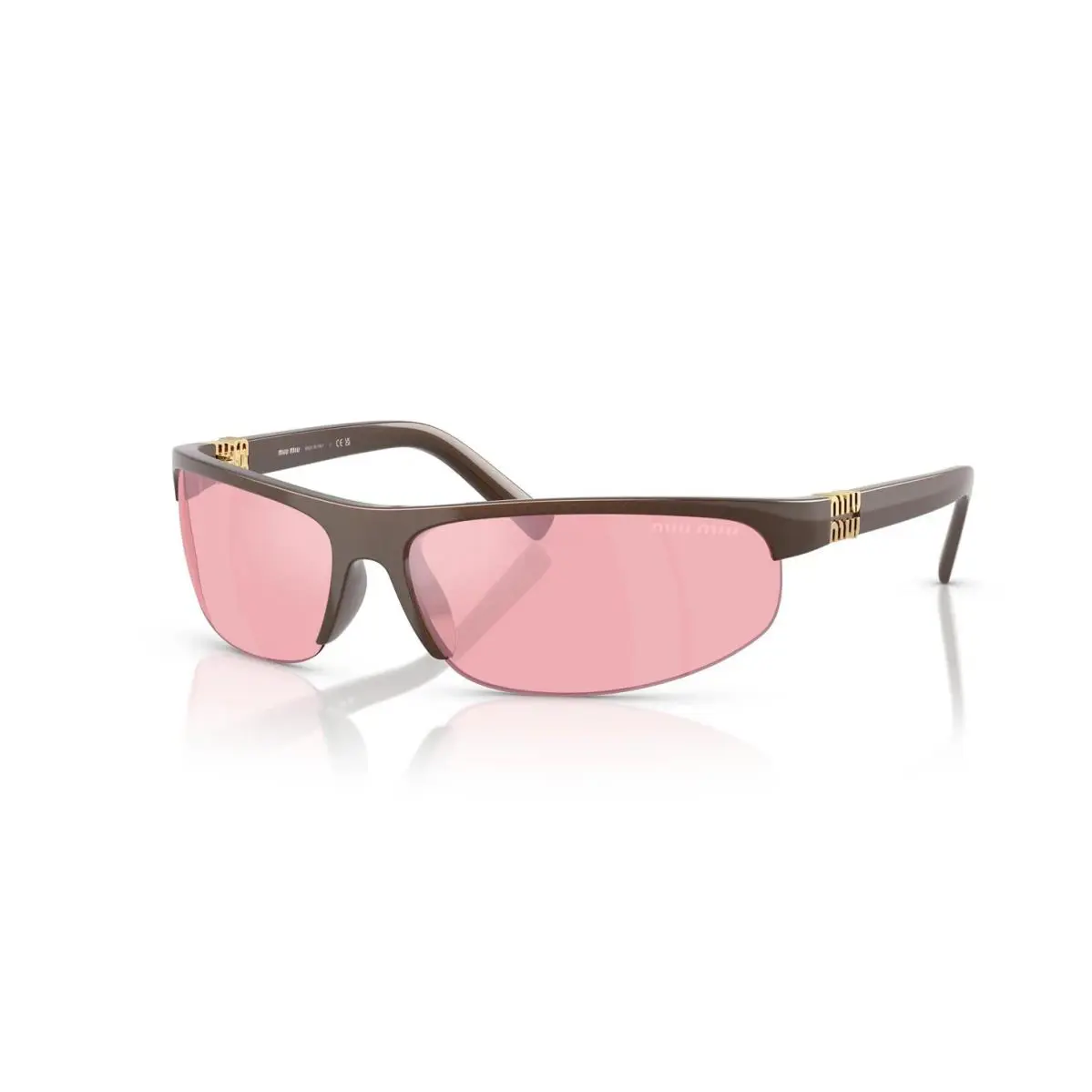 MU A02S Cocoa Metal/pink Mirror 14Y70J Sunglasses by Miu Miu