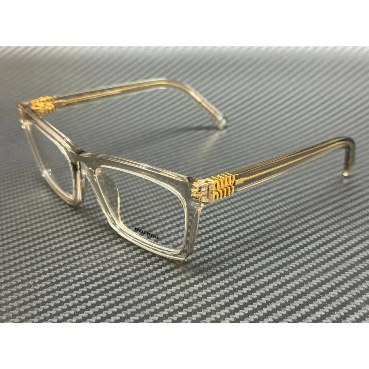 Miu Miu MU 04WV 12U1O1 Hemp Beige Transparent Women`s 55 mm Eyeglasses