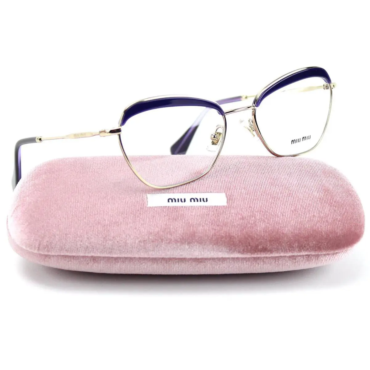 Vmu 51 NV Noir Eyeglasses TFI/1O1 Pale Gold / Violet Transparent 54mm by Miu Miu