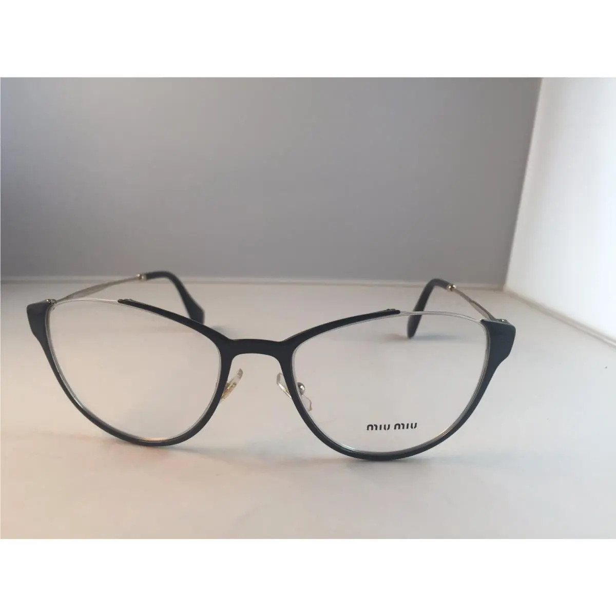 Miu Miu Vmu 51O Eyeglasses QE3 1O1 Black and Gold w Case 53-19-140