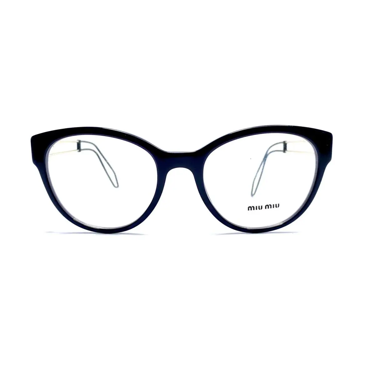 Miu Miu Black Gray Gold Cat Eye Glasses Italy VMU039 USN-101 52 19 140