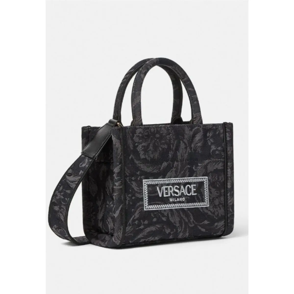 Versace Barocco Athena Extra Small Black Tote Bag Retail