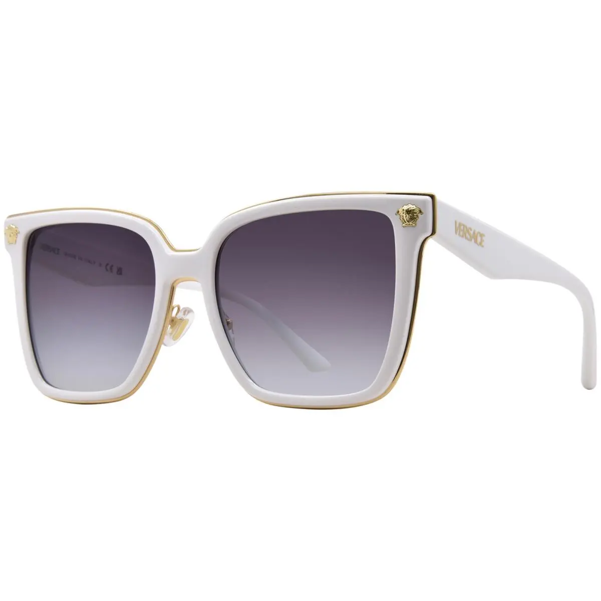 Versace VE2278D 314/8G Sunglasses Women`s White/gold/grey Gradient Lenses 58mm
