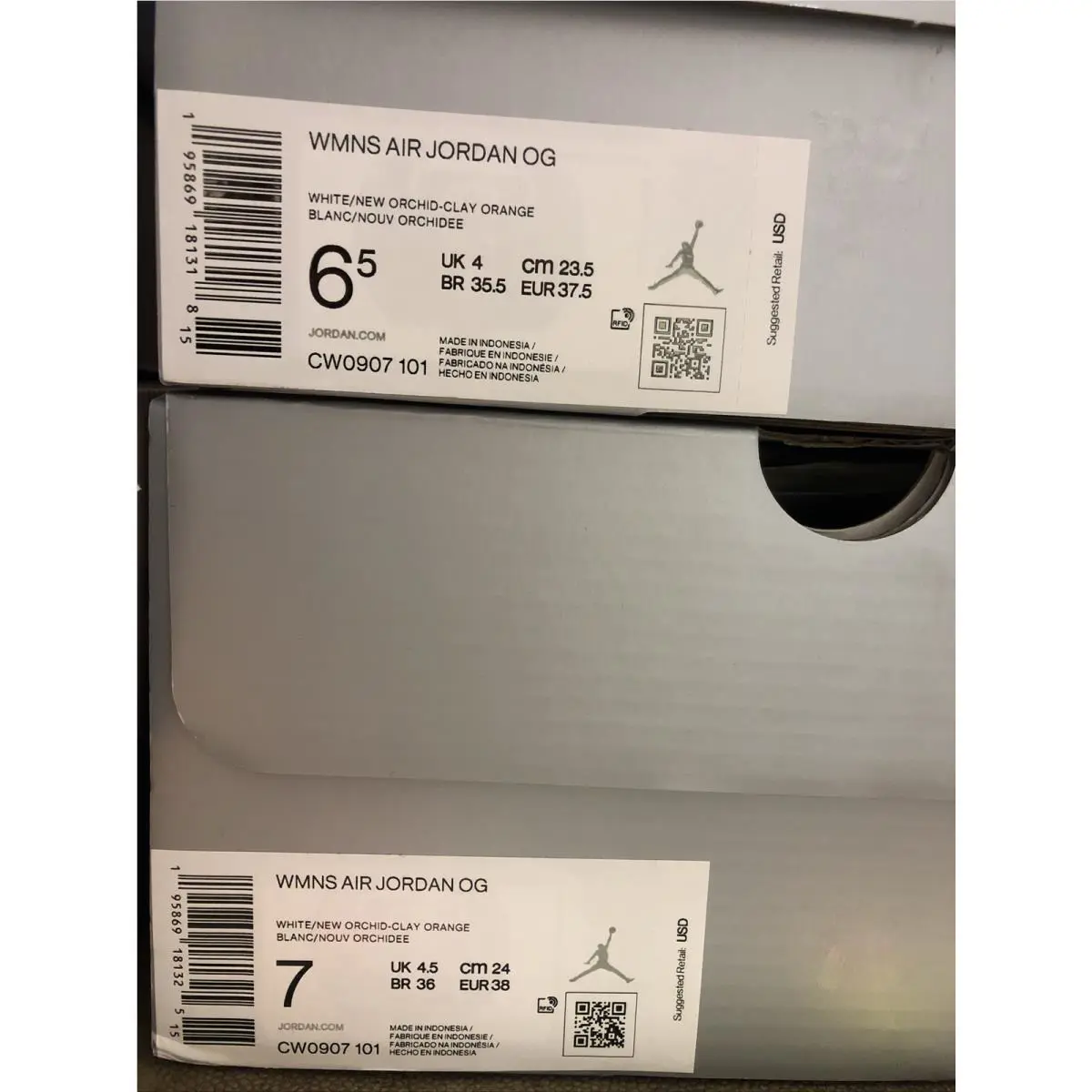 Nike shoes - Jordan OG - CW0907-101 - White/Clay Orange/New Orchid 6