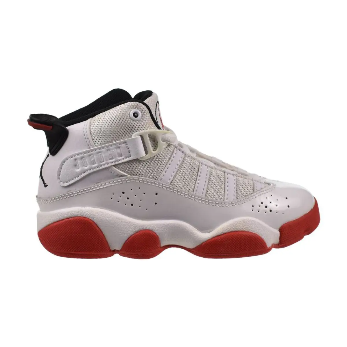 Jordan 6 Rings PS Little Kid`s Shoes White-university Red-black 323432-160 - White-University Red-Black