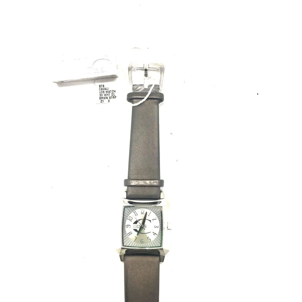 Women`s R725110651 Quartz Silver Dial - Chrome - Leather Brown Band by Just Cavalli