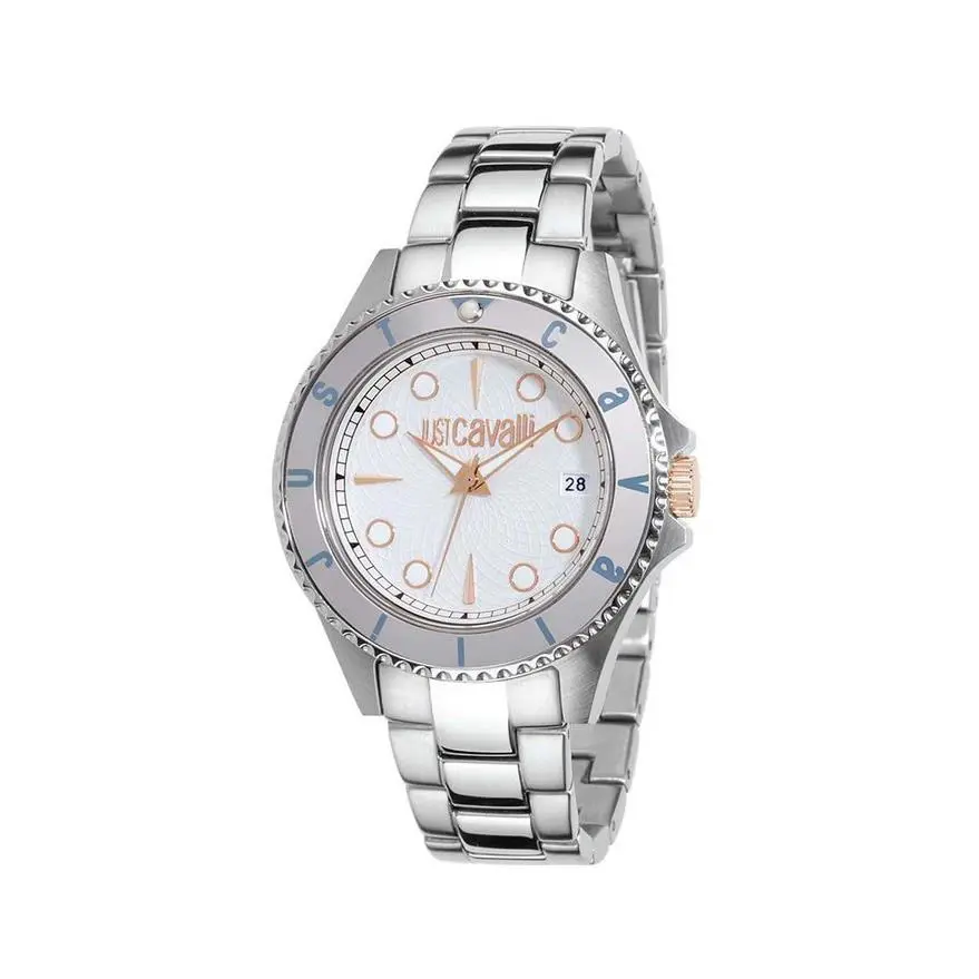 Women`s R7253141045 Abyss Silver White Stainless Steel Date Watch by Just Cavalli