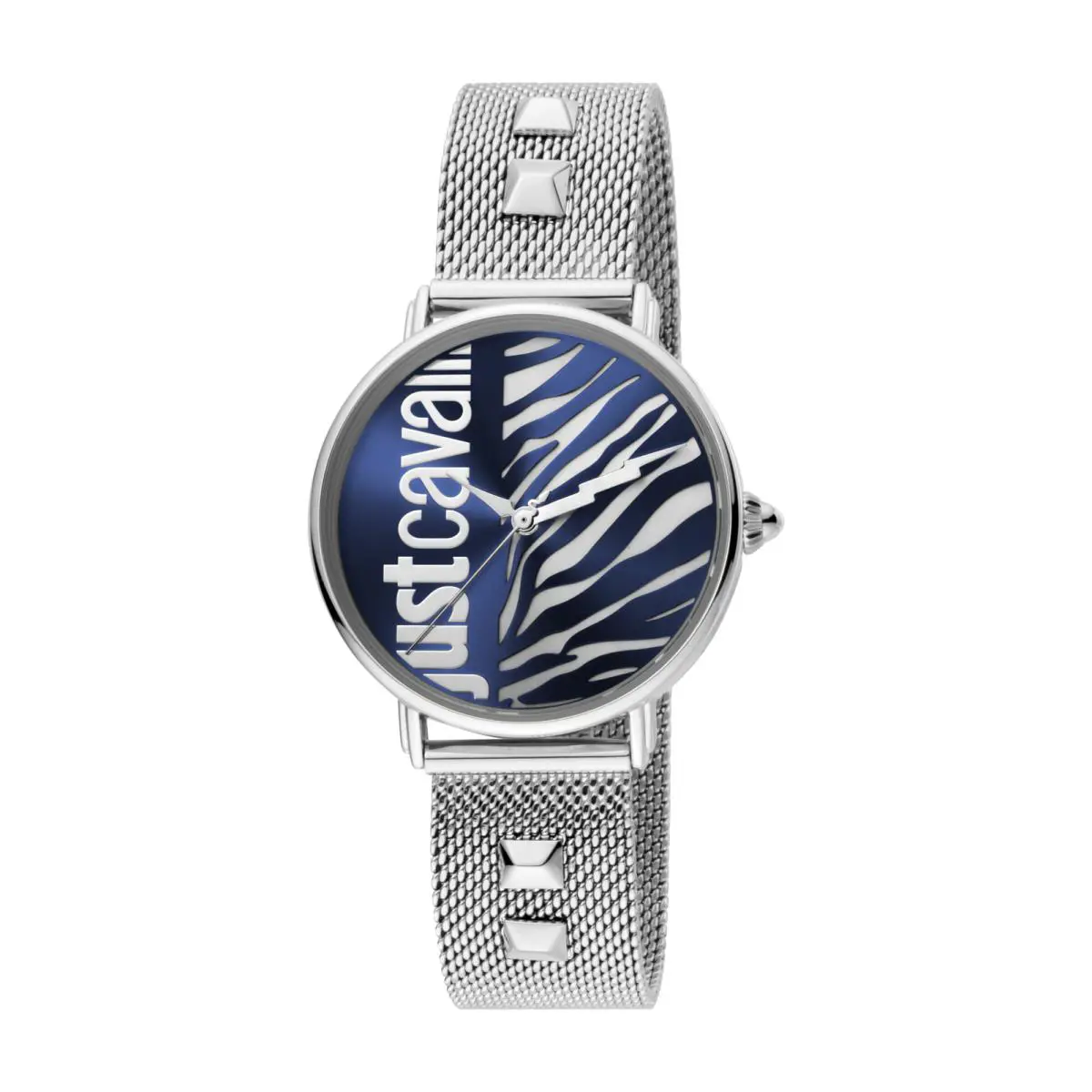 Women`s JC1L077M0065 Animal Blue Dial Stainless Steel Mesh Watch by Just Cavalli