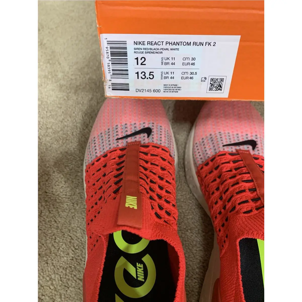 Nike shoes - Nike React Phantom Run Flyknit 2 - DV2145-600 - Siren Red (UPC: 195870583958) 5