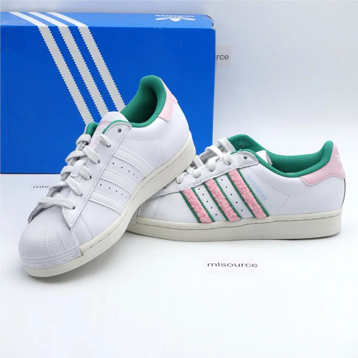 Adidas shoes - adidas Superstar - Superstar - IF7611 - White, Manufacturer: White/Pink/Green Chenille (UPC: 196464742218) 1
