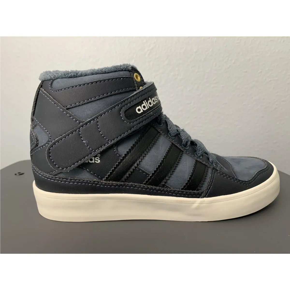 Adidas Forum Up Originals Women Black/grey Suede High Top Shoes US Size 5