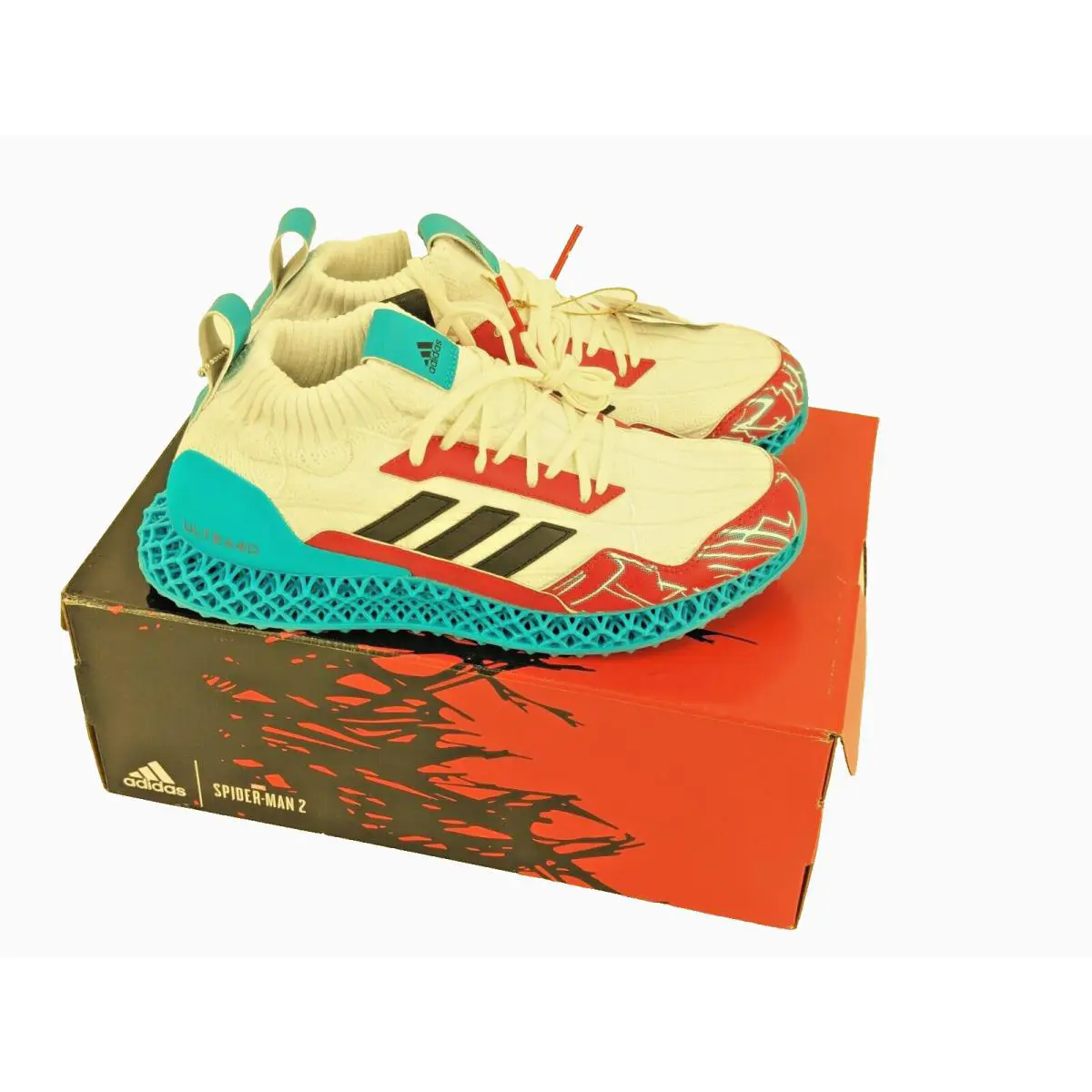 Adidas Ultra 4D Mid Evolved Spiderman 2 Sneaker Size 6 Multicolor Lace Up Shoe