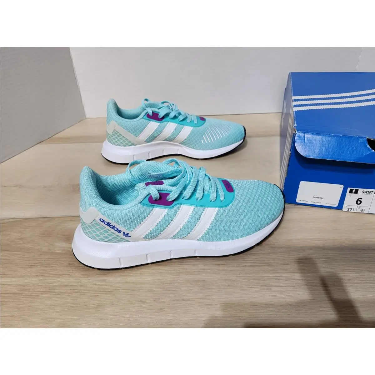 Adidas shoes - adidas Swift Run - Swift Run - FW2129 - turquoise/white/purple (UPC: 193106629555) 2
