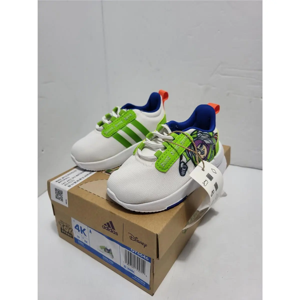 Adidas Kids Racer TR21 Running Shoes White Green Buzz Lightyear 4K