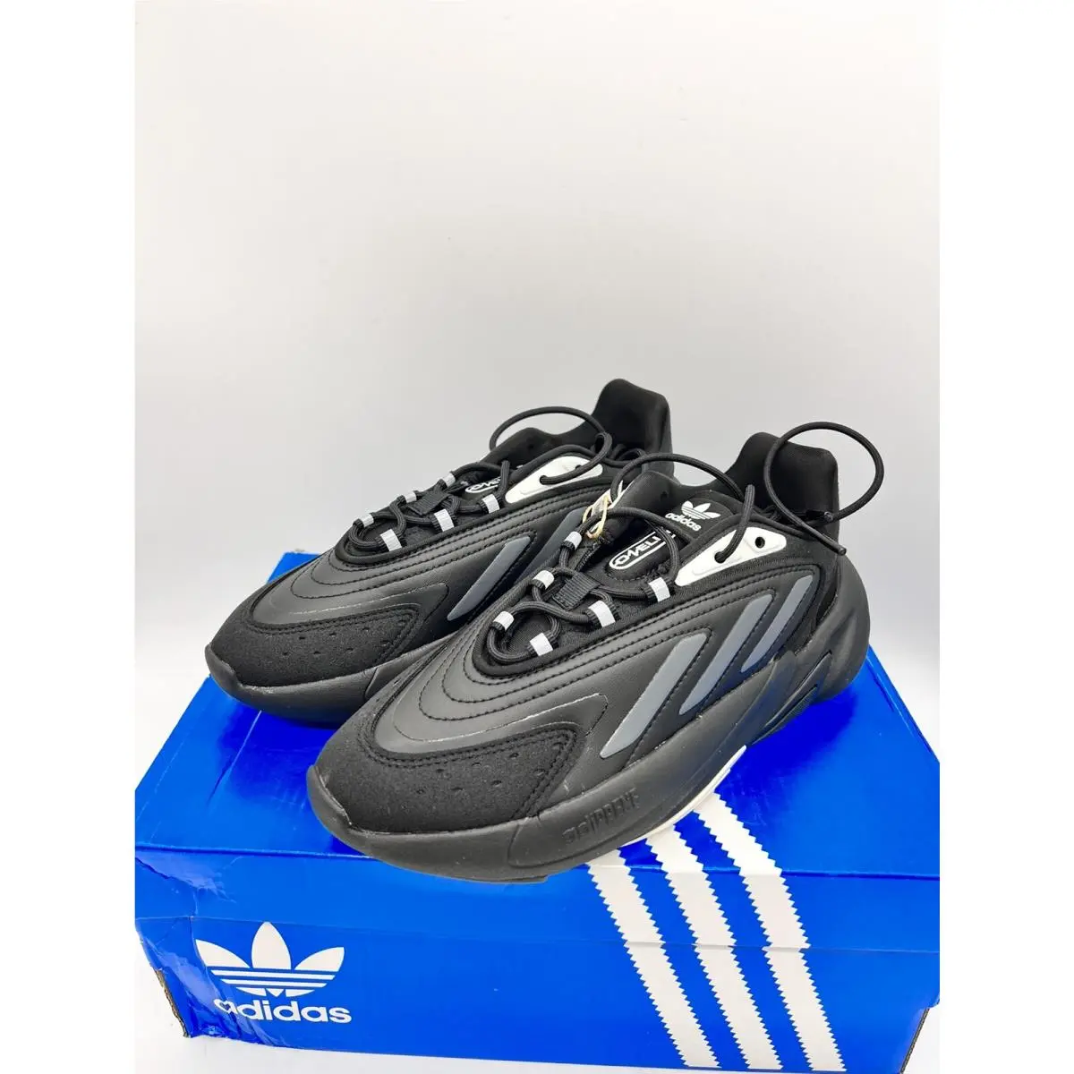 Adidas Ozelia J Kids / Womens Casual Shoe GX3968 Blk/wht/gry Size 4.5Y-5.5 W