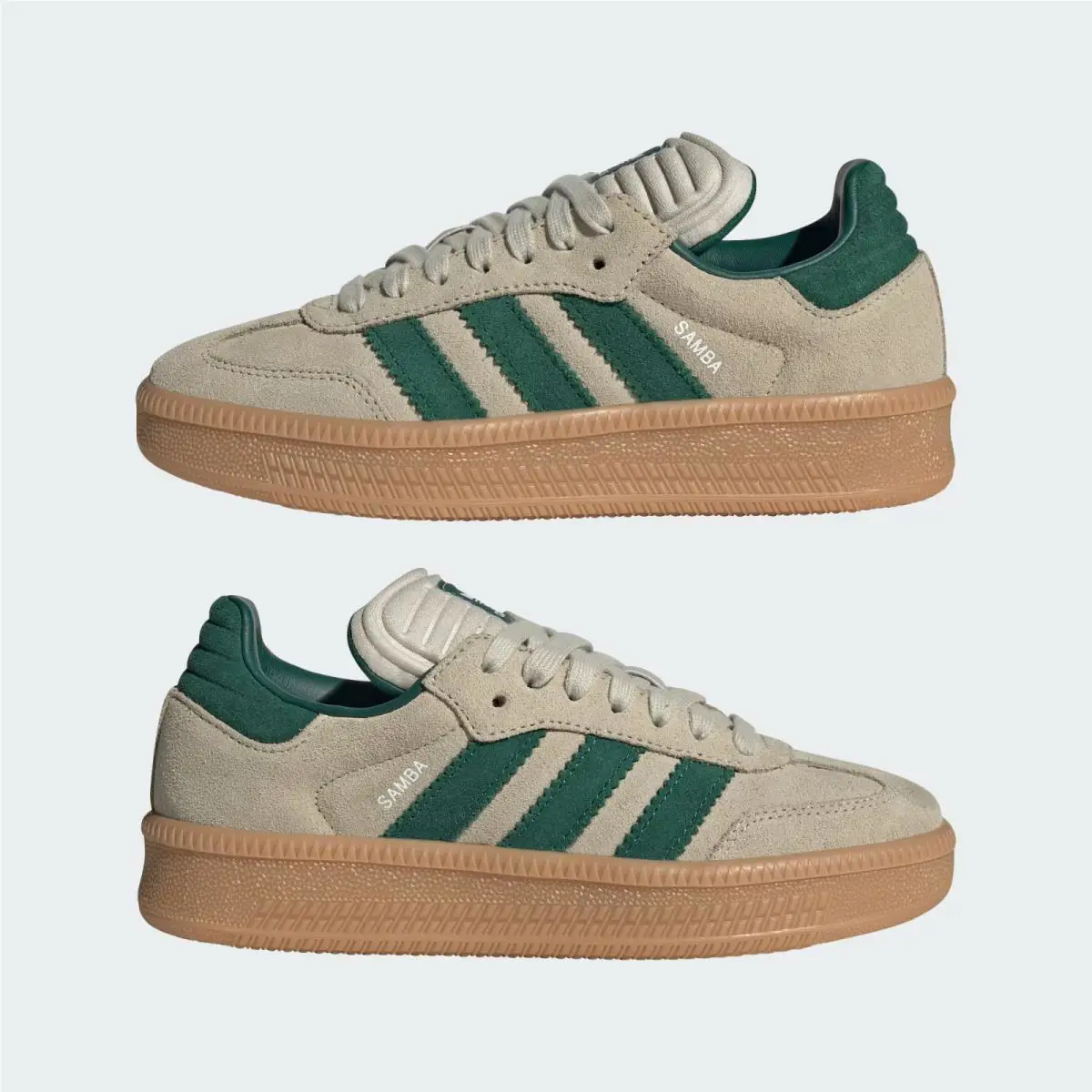 Adidas shoes - adidas Samba XLG - Samba XLG - JQ9886 - Putty Grey / Collegiate Green / Gum (UPC: 197614924362) 5