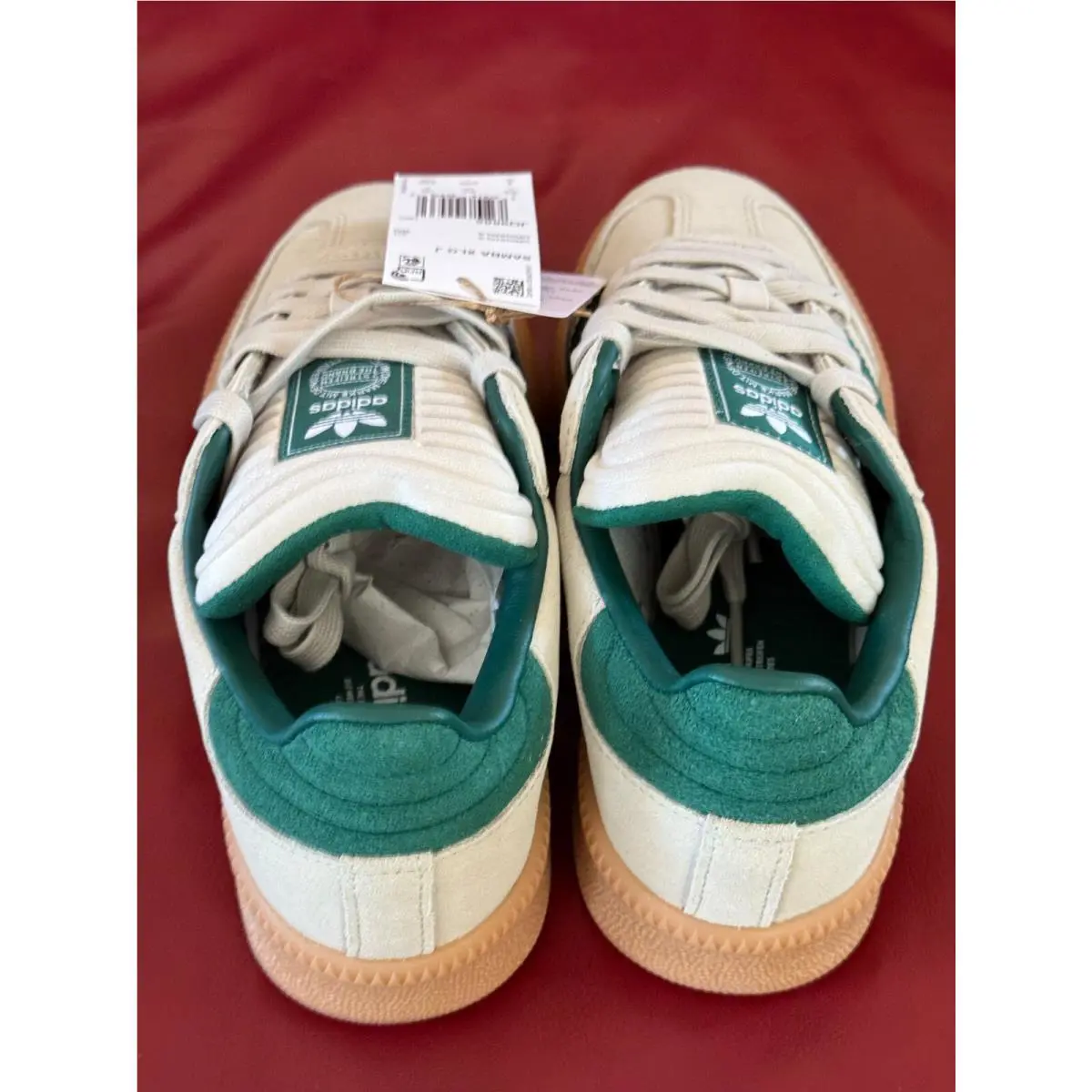 Adidas shoes - adidas Samba XLG - Samba XLG - JQ9886 - Putty Grey / Collegiate Green / Gum (UPC: 197614924362) 9